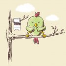 "Public Toilet" Funny Bird in Tree w/ Toilet Paper Roll - Vinyl Sticker