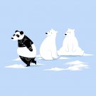 "Outfit" Funny Polar Bears & Stylish Panda Clothing Humor - Vinyl Sticker