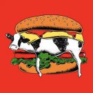 "Still Yum Yum" Funny Cow Stuck in Hamburger Bun Cartoon - Vinyl Sticker