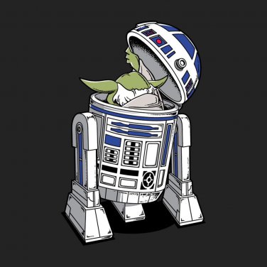 "The Man Behind" Funny Space Movie Alien & Beeping Robot Parody - Vinyl Sticker