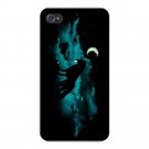 "Waning Crescent" Moon w/ Howling Wolf - FITS iPhone 5 5s Plastic Snap On Case
