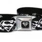 Superman Shield Splatter Black/White - Seatbelt Belt - Black/White
