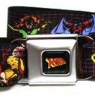 Marvel X-Men Seatbelt Belt - X-Men Characters on Grid Blue/Fuchsia