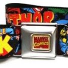 Marvel The Avengers Seatbelt Belt - Marvel Characters Stacked w/ Character Logo