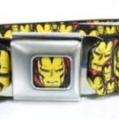 Marvel Iron Man Seatbelt Belt - Iron Man Face Stacked