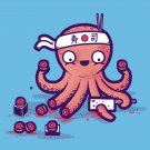 "Octosushi" Octopus Chef Cutting Tentacles Making Sushi Funny - Vinyl Sticker