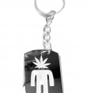 Marijuana Weed Leaf Ganja Pot Head Man Humor - Metal Ring Key Chain Keychain
