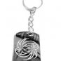 Weed Swirl Marijuana Pot Leaf Ganja Symbol - Metal Ring Key Chain Keychain