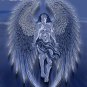 Winged Man Angel Blue Design Artwork - Vinyl Print Poster