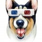 "Corgi 3D" Funny Puppy Dog Wearing Movie Glasses - Vinyl Print Poster
