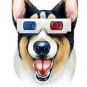 "Corgi 3D" Funny Puppy Dog Wearing Movie Glasses - Vinyl Print Poster