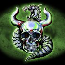 Metallic Dragon w/ Skull & Horns - Vinyl Print Poster