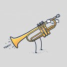 "Toot" Funny Musical Instrument Trumpet Fart Out Horn - Vinyl Print Poster