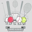 "Sport Is Cruel" Funny Sport Ball & Racquet Gang "Get Fat" - Vinyl Print Poster