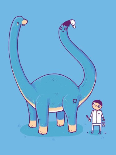 "Someone On Your Level" Dinosaur Brontosaurus Painted Tail - Vinyl Print Poster