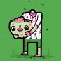 "Self Sufficient" Zombie Eating His Own Brain Funny Cartoon - Vinyl Print Poster