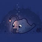 "Reading Light" Deep Sea Angler Fish w/ Light Lure & Book - Vinyl Print Poster