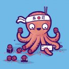 "Octosushi" Octopus Chef Cutting Tentacles Making Sushi - Vinyl Print Poster
