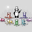 "No Artificial Colorings" Gummy Bears Roll Fruit w/ Panda - Vinyl Print Poster