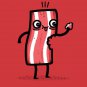 "I'm Delicious" Bacon Meat Slice Eating Itself Funny - Vinyl Print Poster