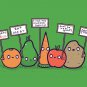 "Protesting Vegans" Vegetables w/ Signs Protesting Against - Vinyl Print Poster