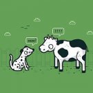 "Identity Crisis" Dalmatian Puppy & Cow Black & White Spots - Vinyl Print Poster
