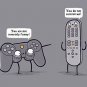 "Controlling" Video Game Controller & TV Remote Arguing Fun - Vinyl Print Poster