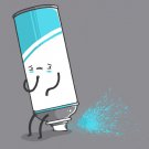 "Aerosoiled" Funny Aerosol Can Spraying Out Back End Humor - Vinyl Print Poster