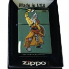 Zippo Custom Lighter - Viking Warrior w/ Axe & Shield Chameleon Green