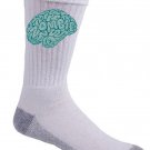 "Zombie Need Brain" Hungry For Brains Funny Cartoon Artwork - Crew Socks Pair