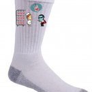 "Robbery" Vampire Stealing From Blood Bank Stick Up Funny - Crew Socks Pair