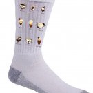 "Coffee Personality" Cartoon Brew Drink Type Expressions - Crew Socks Pair