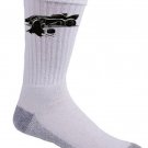 "Behind The Action Scene" Comic Super Hero Parody Change Tire - Crew Socks Pair