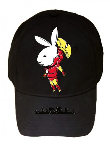 "Bunny Inside" Comic Super Hero & Magazine Parody - Black Adjustable Cap Hat