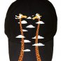 "Cloudy Day" Funny Giraffe Heads Clouds & Long Necks - Black Adjustable Cap Hat