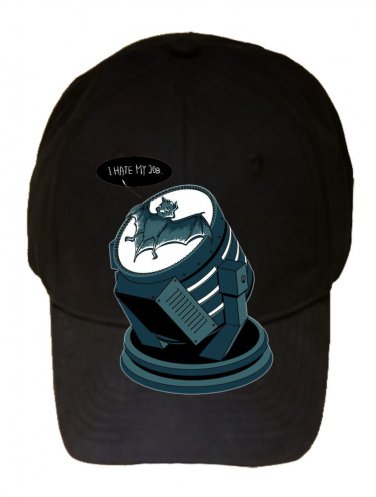 "I Hate My Job" Super Hero Comic Bat Spotlight Parody - Black Adjustable Cap Hat