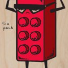 "Six Pack" Children's Toy Block Flexing - Plywood Wood Print Poster Wall Art