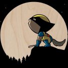 "Howling Wolf" Comic Super Hero Claw Parody - Plywood Wood Print Poster Wall Art