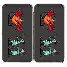 "Zombie Attack" Rooster Chased by Chickens - Womens Taiga Hinge Wallet Clutch