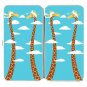 "Cloudy Day" Funny Giraffes Clouds Long Necks - Womens Taiga Hinge Wallet Clutch