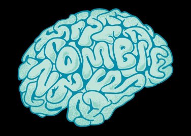 "Zombie Need Brain" Hungry for Brains Cartoon - Rectangle Refrigerator Magnet