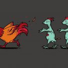 "Zombie Attack" Rooster Chased Infected Chickens - Rectangle Refrigerator Magnet