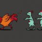 "Zombie Attack" Rooster Chased Infected Chickens - Rectangle Refrigerator Magnet