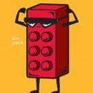 "Six Pack" Children's Toy Block Flexing Muscles - Rectangle Refrigerator Magnet