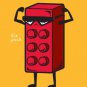 "Six Pack" Children's Toy Block Flexing Muscles - Rectangle Refrigerator Magnet
