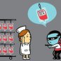 "Robbery" Vampire Stealing Blood Bank Funny - Rectangle Refrigerator Magnet