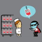 "Robbery" Vampire Stealing Blood Donation Bank Stick Up Funny - Vinyl Sticker