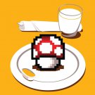 "Nutritious Breakfast" Video Game Parody w/ Mushroom on Plate - Vinyl Sticker