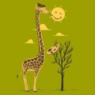 "Painting Smiley" Giraffe Artist Paintbrush w/ Sun Artwork - Vinyl Sticker