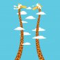"Cloudy Day" Funny Cartoon Giraffes Head in Clouds w/ Long Necks - Vinyl Sticker